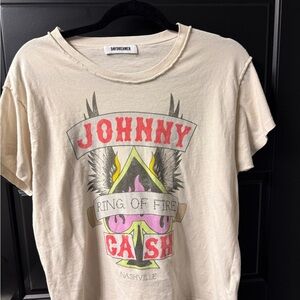 Daydreamer Johnny Cash “Ring of Fire” Cream Graphic Logo Tee